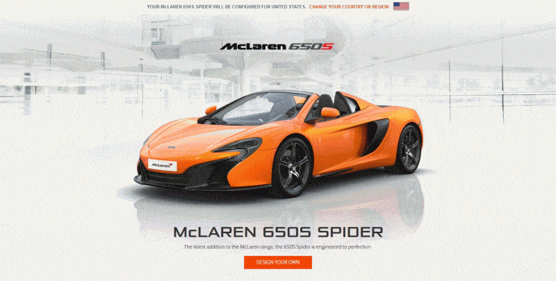 2014 McLaren 650S Spider builder GIF 2 colors