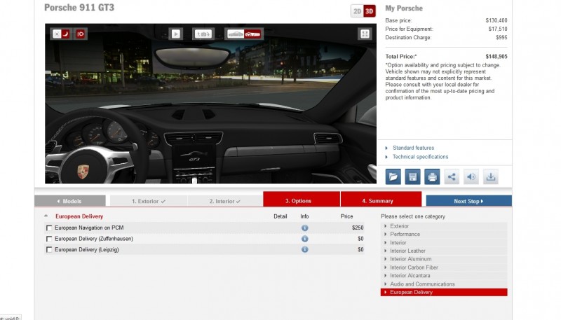 2014 Porsche 911 GT3 Interior Configurator 12