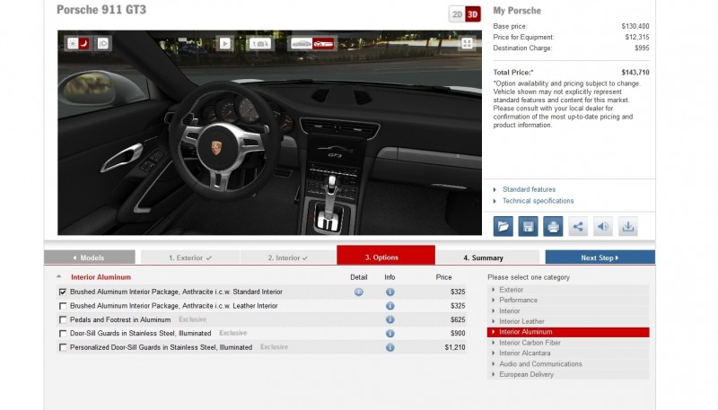 2014 Porsche 911 GT3 Interior Configurator 4