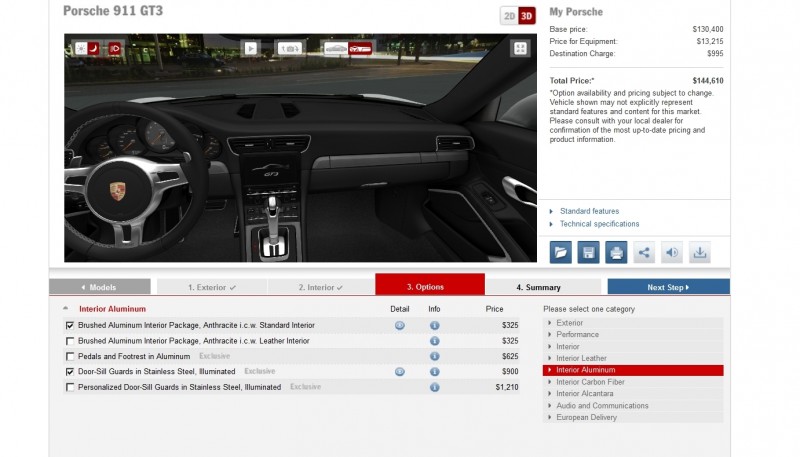 2014 Porsche 911 GT3 Interior Configurator 5