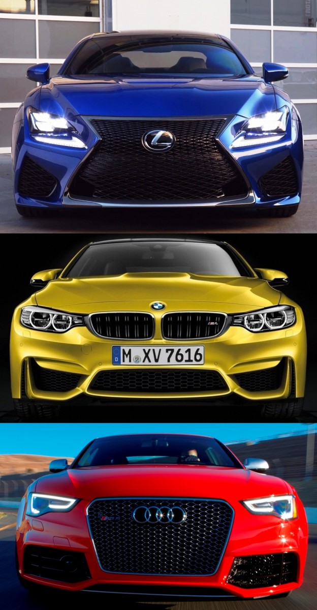 2015 Supercoupe Design Shootout - Lexus RC F vs. BMW M4 vs. Audi RS5 3