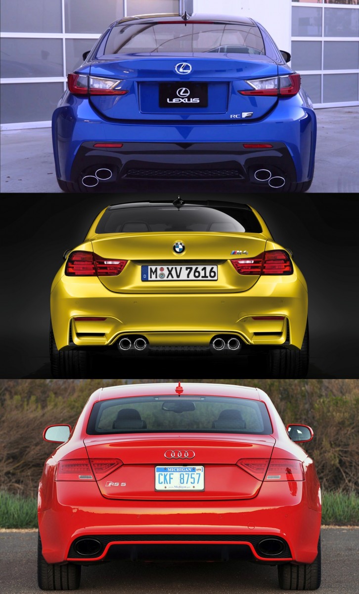 2015 Supercoupe Design Shootout - Lexus RC F vs. BMW M4 vs. Audi RS5 4