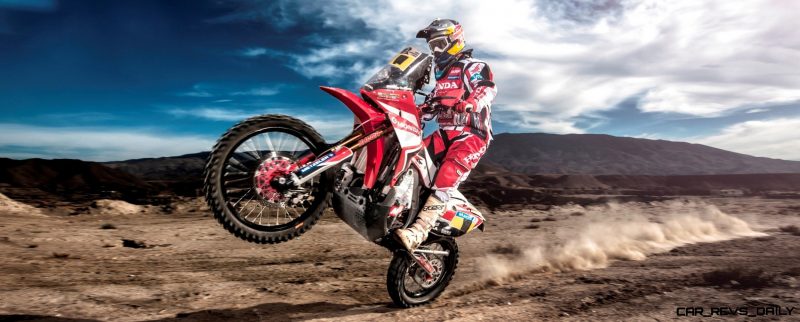 Helder Rodriguez  ( Honda HRC Team ) performs during the in 2014 Dakar Team Activations. Spain on October 28th, 2013