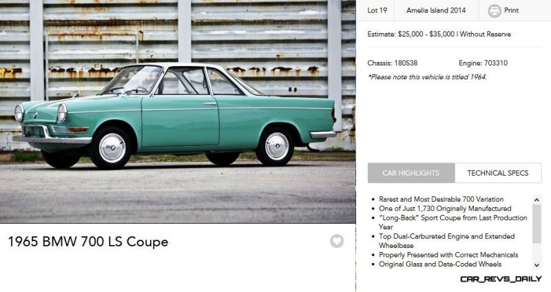 1965 BMW 700 LS Coupe