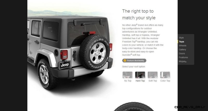 Car-Revs-Daily.com -- Buyers Guide to 2014 JEEP Wrangler Trims, Tops and Doors 62