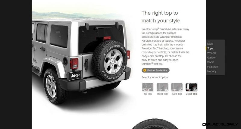 Car-Revs-Daily.com -- Buyers Guide to 2014 JEEP Wrangler Trims, Tops and Doors 64