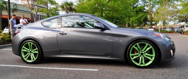 2014 Hyundai Genesis Coupe 3.6 R-Spec at Cars & Coffee - Wearing Custom Lime Green Wheels24