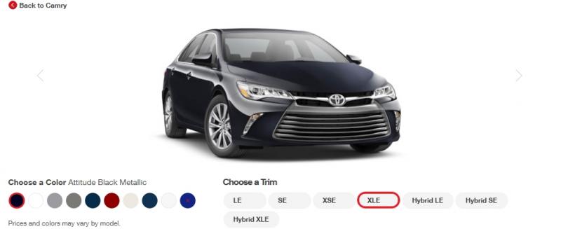 2015 Toyota Camry XLE Colors 1