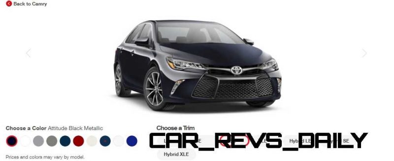 2015 Toyota Camry XSE Colors 2