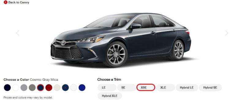 2015 Toyota Camry XSE Colors 22