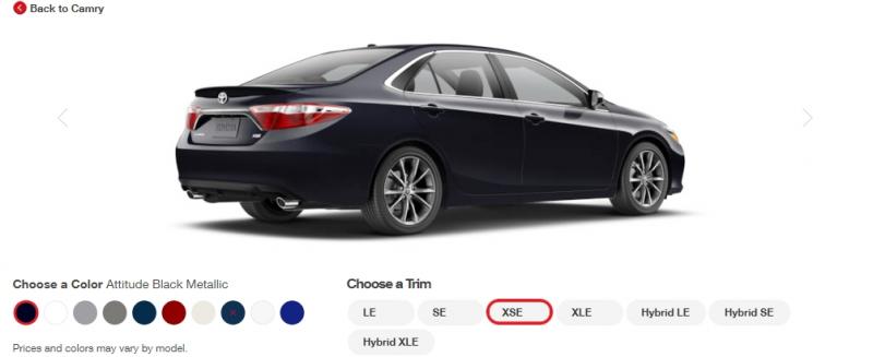 2015 Toyota Camry XSE Colors 3