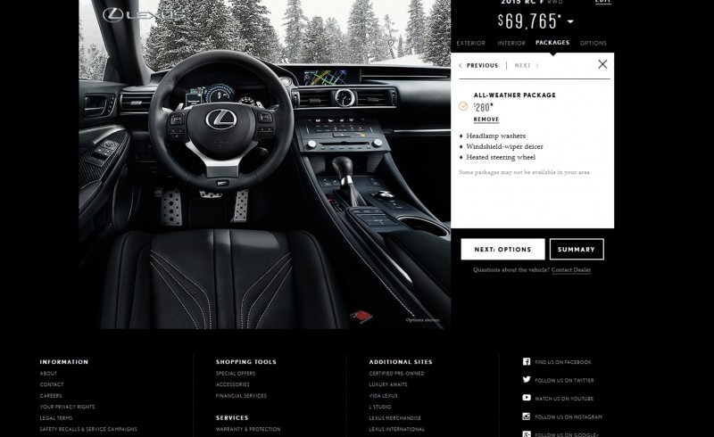 2015 Lexus RC F Colors and Wheels Visualizer 10