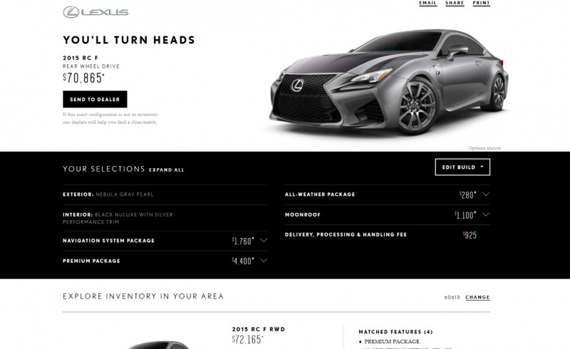 2015 Lexus RC F Colors and Wheels Visualizer 12