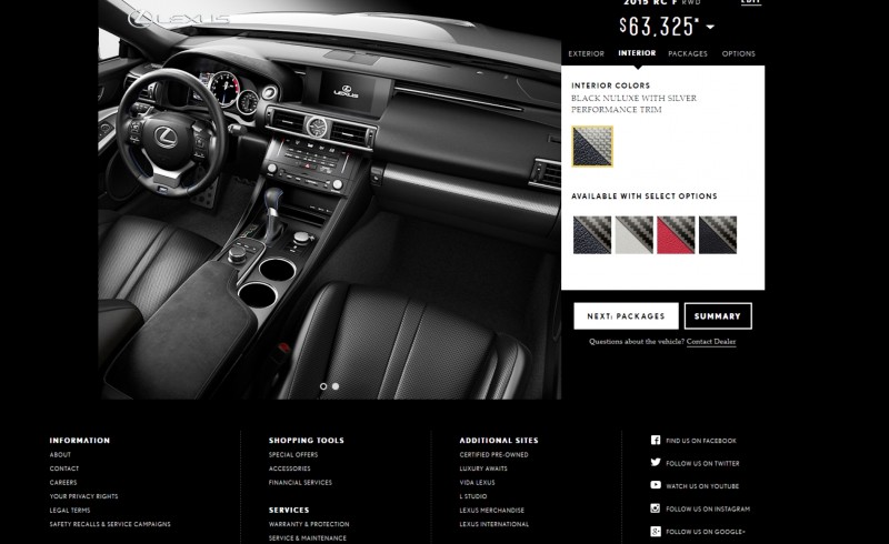 2015 Lexus RC F Colors and Wheels Visualizer 4