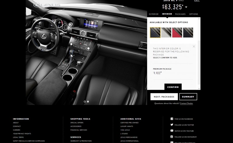 2015 Lexus RC F Colors and Wheels Visualizer 5