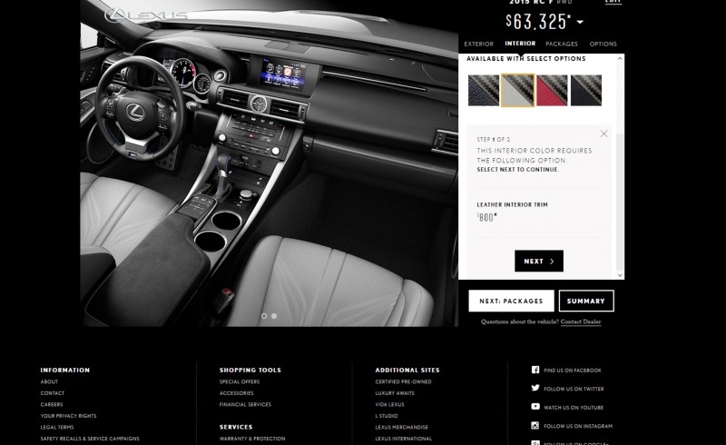 2015 Lexus RC F Colors and Wheels Visualizer 6