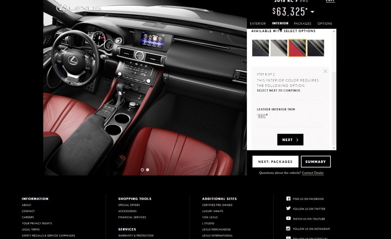 2015 Lexus RC F Colors and Wheels Visualizer 7