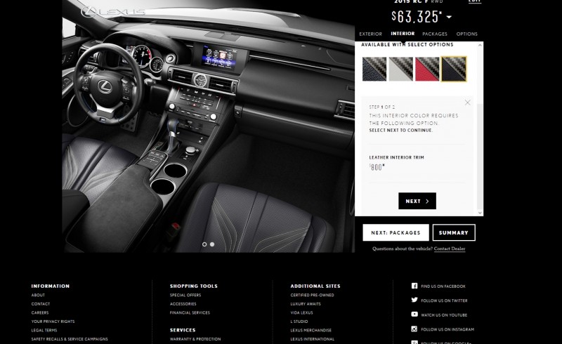 2015 Lexus RC F Colors and Wheels Visualizer 8