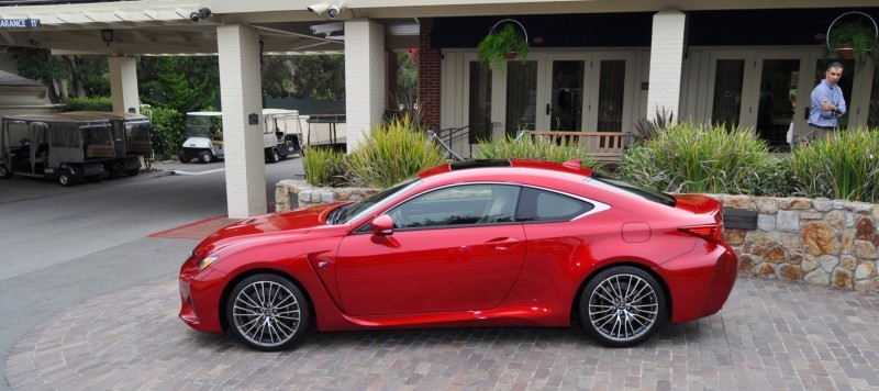 2015 Lexus RC-F in Red at Pebble Beach 100