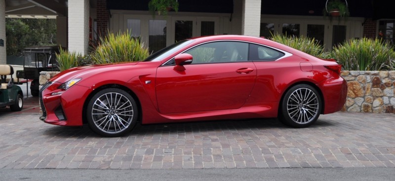 2015 Lexus RC-F in Red at Pebble Beach 13