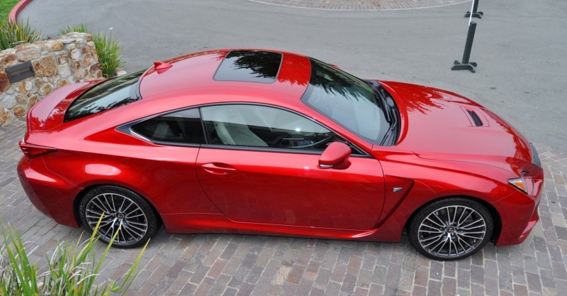 2015 Lexus RC-F in Red at Pebble Beach 59
