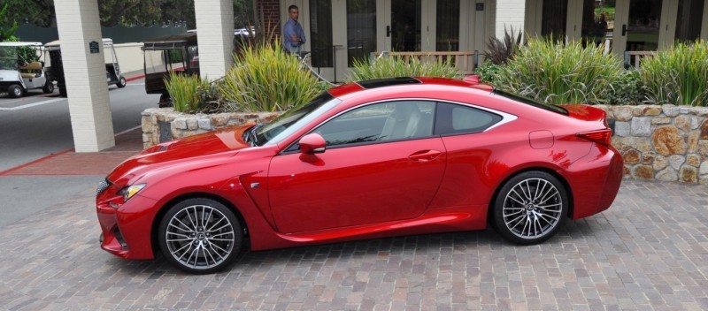 2015 Lexus RC-F in Red at Pebble Beach 97