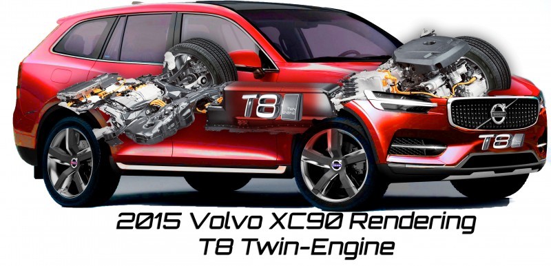 2015 VOLVO XC90 Powertrain Teaser - Twin-Engine PHEV with 400HP Dubbed T8, 316HP T6 Also Coming to USA 543