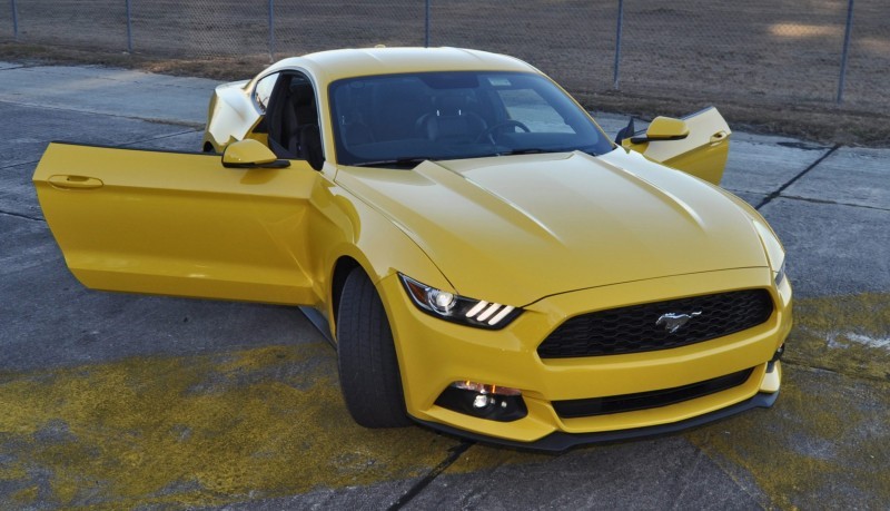 HD Road Test Review - 2015 Ford Mustang EcoBoost in Triple Yellow with Performance Pack 195