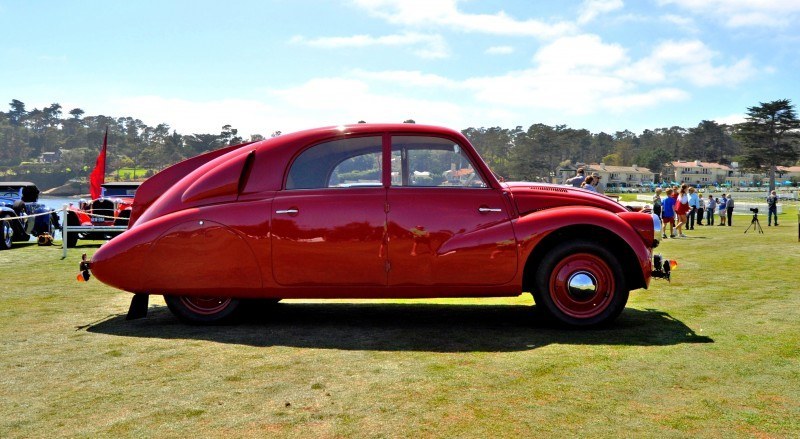 Car-Revs-Daily.com 1938 Tatra T97 Aerodynamic Sedan at Pebble Beach 2014 Concours 3