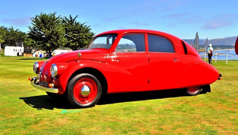 Car-Revs-Daily.com 1938 Tatra T97 Aerodynamic Sedan at Pebble Beach 2014 Concours 45