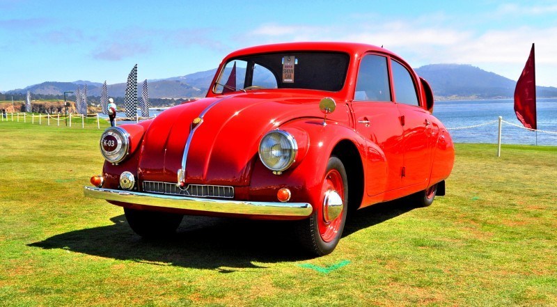 Car-Revs-Daily.com 1938 Tatra T97 Aerodynamic Sedan at Pebble Beach 2014 Concours 52