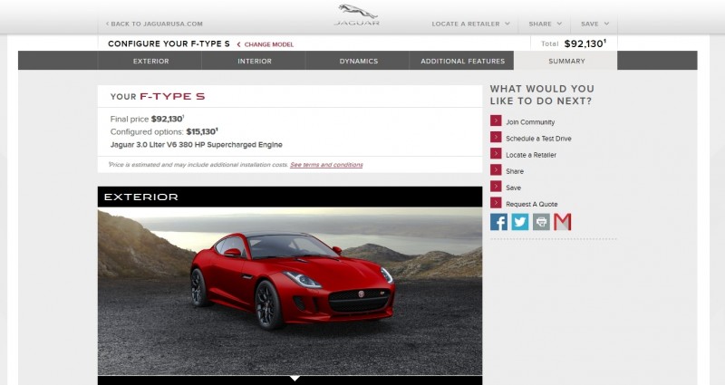 Car-Revs-Daily.com 2015 JAGUAR F-Type S Coupe - Options, Exteriors and Interior Colors Detailed106