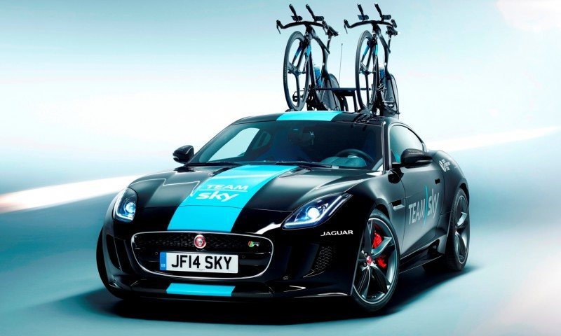 JAGUAR Special Ops F-Type R Coupe and XFR-S SportBrake for Team Sky Tour de France Cyclists 1