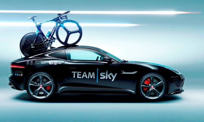 JAGUAR Special Ops F-Type R Coupe and XFR-S SportBrake for Team Sky Tour de France Cyclists 2