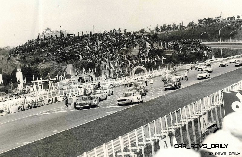 The Skyline GT Lined Up for the GT-II Race During the 1964 Japan Grand Prix at Suzuka