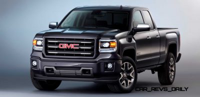 2014 GMC Sierra All Terrain Double Cab Front Three Quarter in Iridium Metallic - Studio