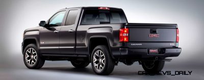 2014 GMC Sierra All Terrain  Double Cab Rear Three Quarter in Iridium Metallic - Studio