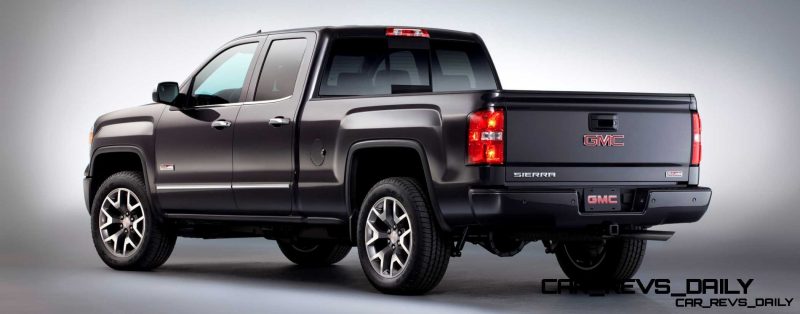 2014 GMC Sierra All Terrain  Double Cab Rear Three Quarter in Iridium Metallic - Studio