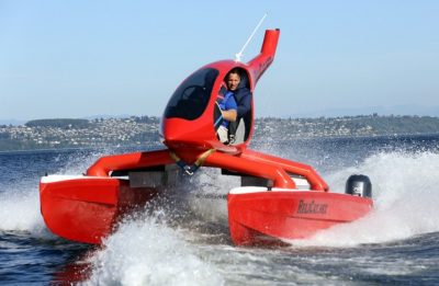 Helicat22 At Miami Boat Show Seems to Best of All Worlds -- Twin-Engine Catamaran is FAST -- Even In Rough Waters 6