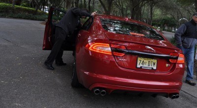 2014 JAGUAR XFR -- Driving Review with Full-Throttle Rolling Sprint + Exhaust Bellow 8