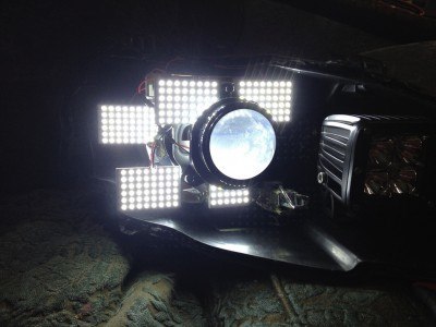 DIY LED headlights v70 - 4X White LED 48-SMD DRL_8170665420_l
