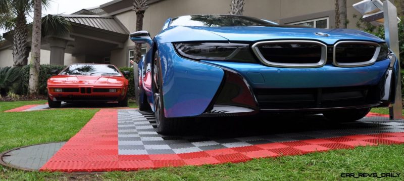 Inimitable Future-Tech 2015 BMW i8 Feeling Chummy with Concept M4 and 1980 BMW M1 -- Fleming Flashbacks 20