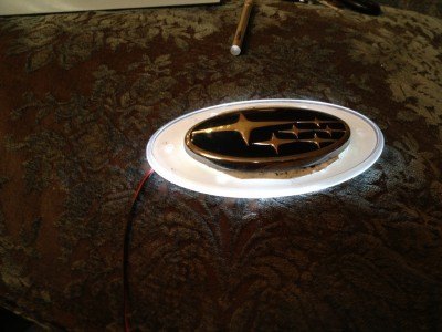 subaru DIY LED badge - indoor testing - emblem comparisons_8072290438_l