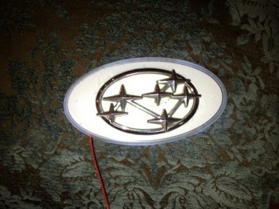 subaru DIY LED badge - indoor testing - emblem comparisons_8072293111_l