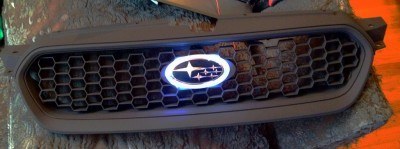 subaru DIY LED badge - indoor testing - emblem comparisons_8072293786_l