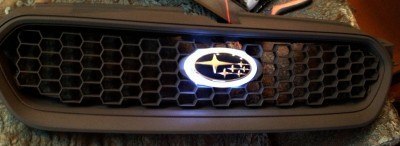 subaru DIY LED badge - indoor testing - emblem comparisons_8072294242_l