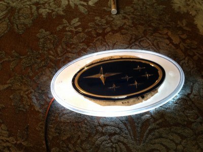 subaru DIY LED badge - indoor testing - emblem comparisons_8072295917_l