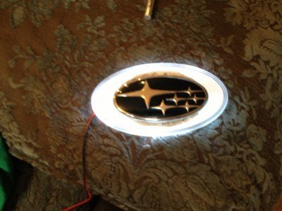 subaru DIY LED badge - indoor testing - emblem comparisons_8072296603_l