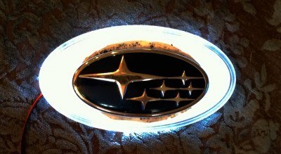 subaru DIY LED badge - indoor testing - emblem comparisons_8072296973_l