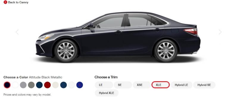 2015 Toyota Camry XLE Colors 3